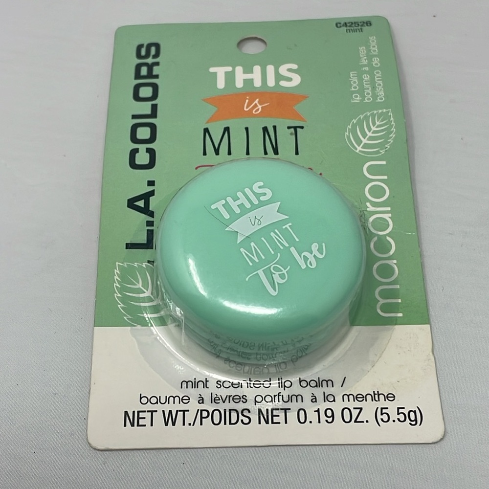 NEW L.A. COLORS MACARON LIP BALM SCENTED - THIS IS MINT TO BE lot of 2 - Picture 2 of 3